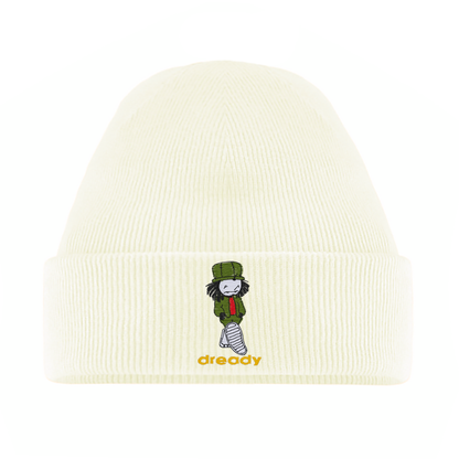 Dready Walking Man embroidered beanie additional product view.