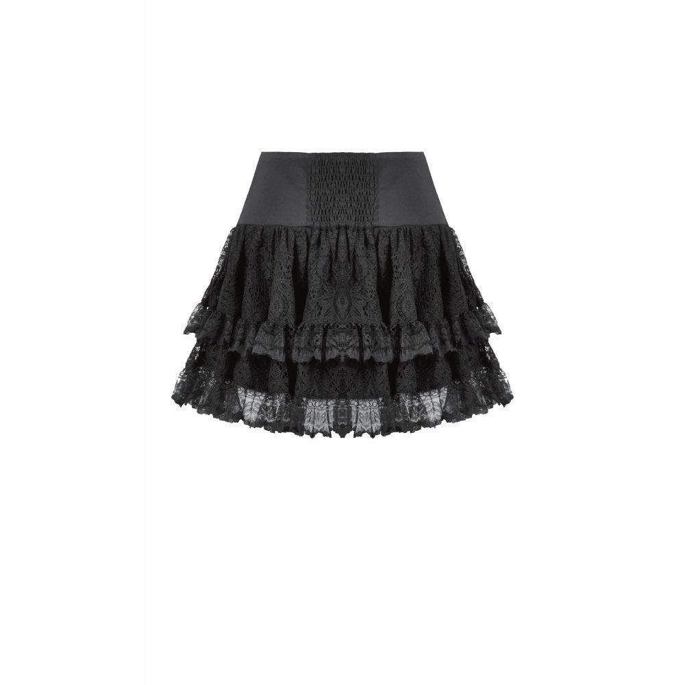 Black Lace Buckle Rave Skirt | Dark in Love
