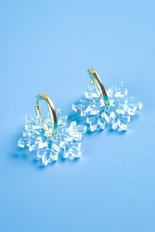 Snowflake Hoop Earrings | Christmas Jewellery