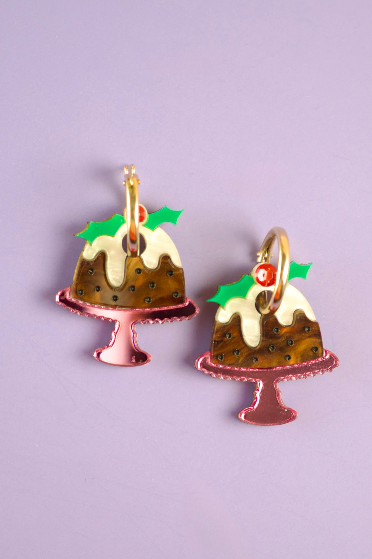 Christmas Pudding Hoop Earrings | Christmas Jewellery