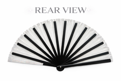 Transparent Clear Disco Glitter XL Festival Fan