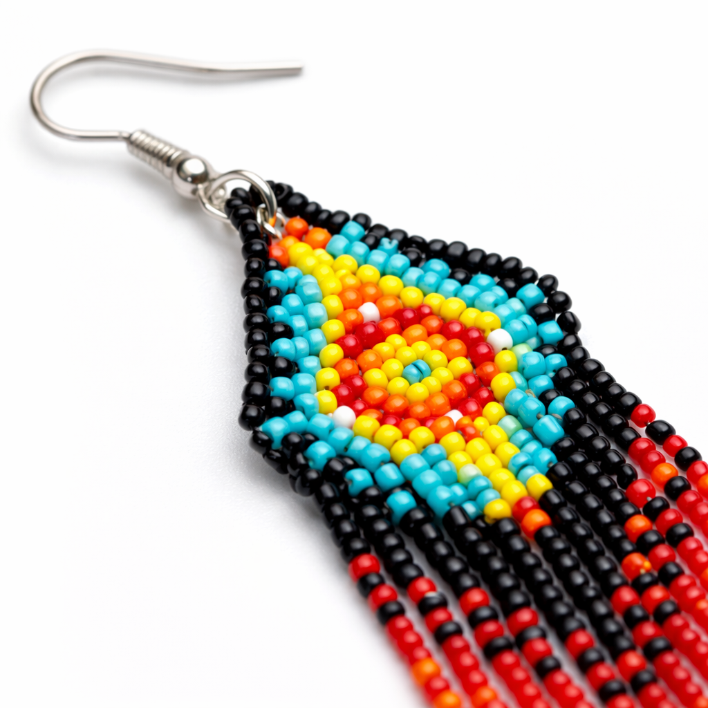 Extra Long Boho Beaded Fringe Earrings