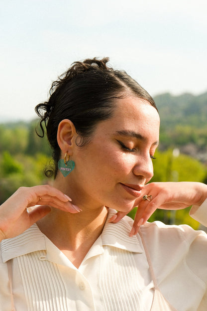 Pints? Heart Hoop Earrings | Pub Statement Jewellery