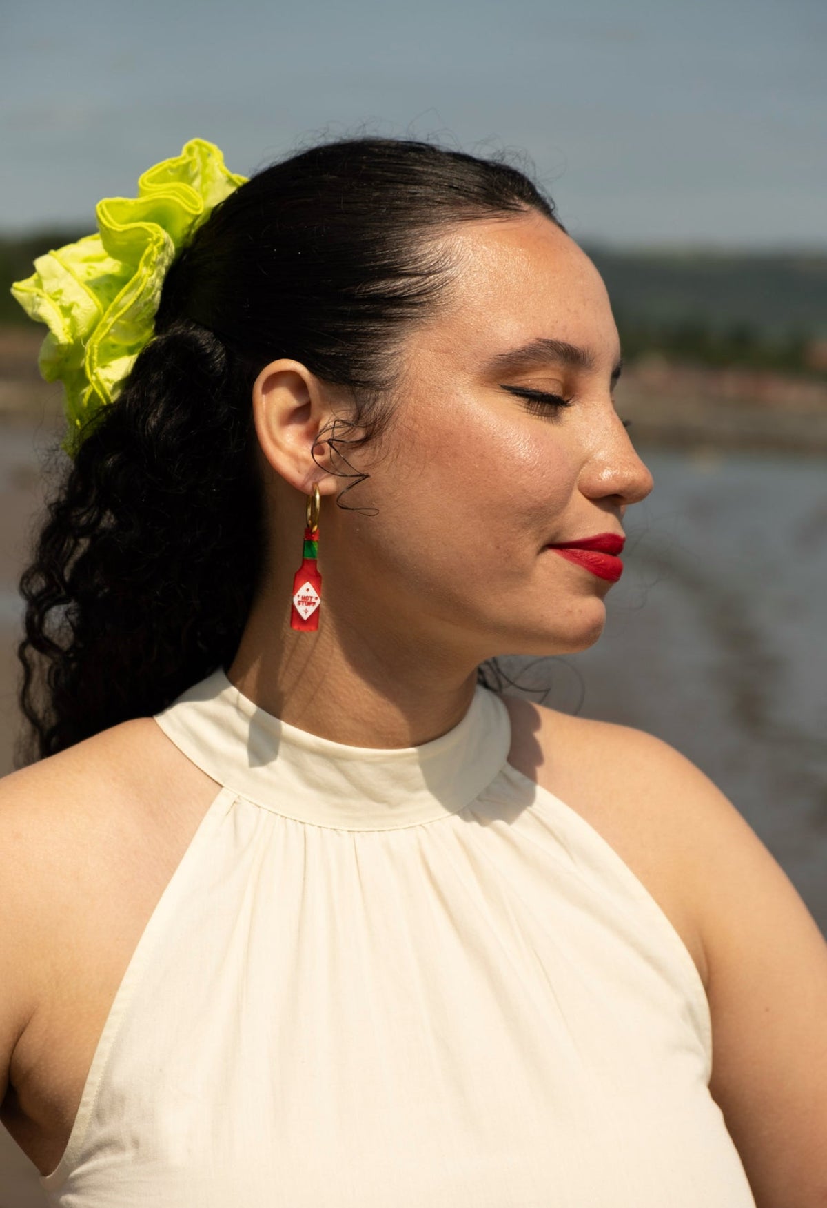 Hot Sauce Hoop Earrings | Food Statement Jewellery