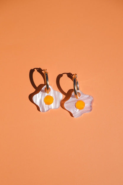 Fried Egg Hoop Earrings | Food Jewellery