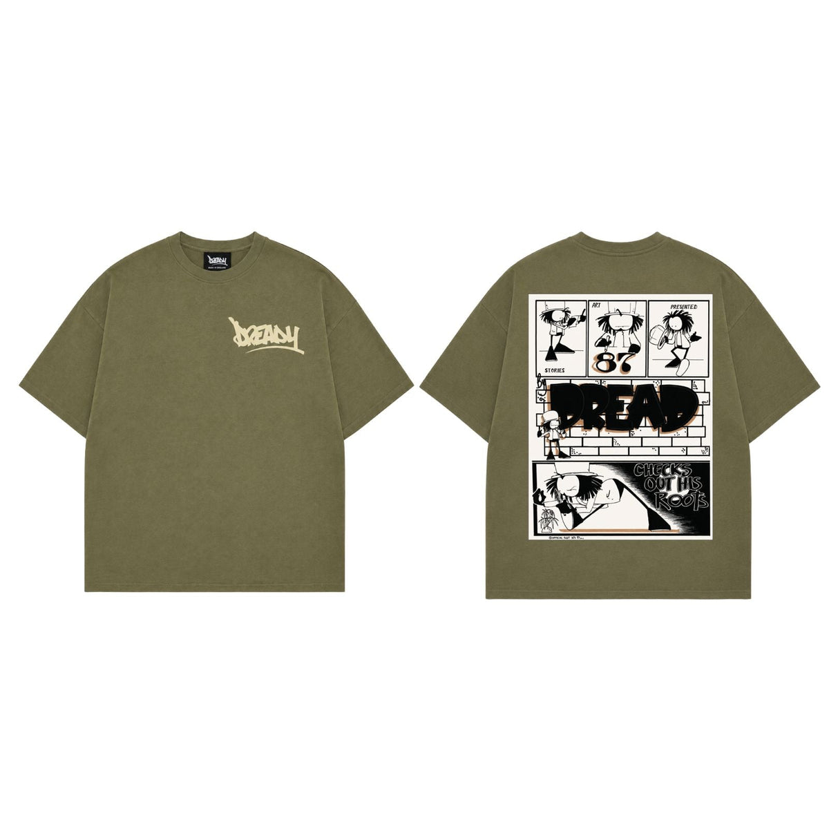 Dready Check Out My Roots graphic T-shirt additional product view.