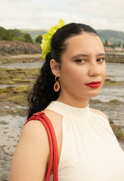 Papaya Hoop Earrings | Tropical Fruit Jewellery