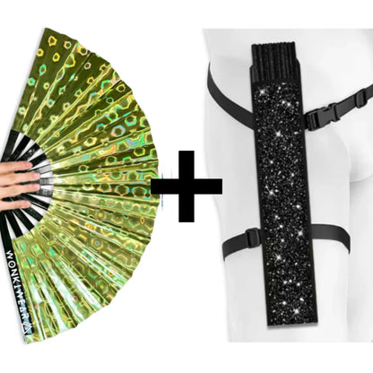 Yellow Holographic XL Festival Fan