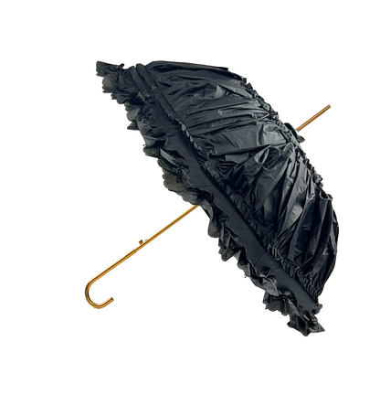 Black Ruffle Lace Dome Umbrella
