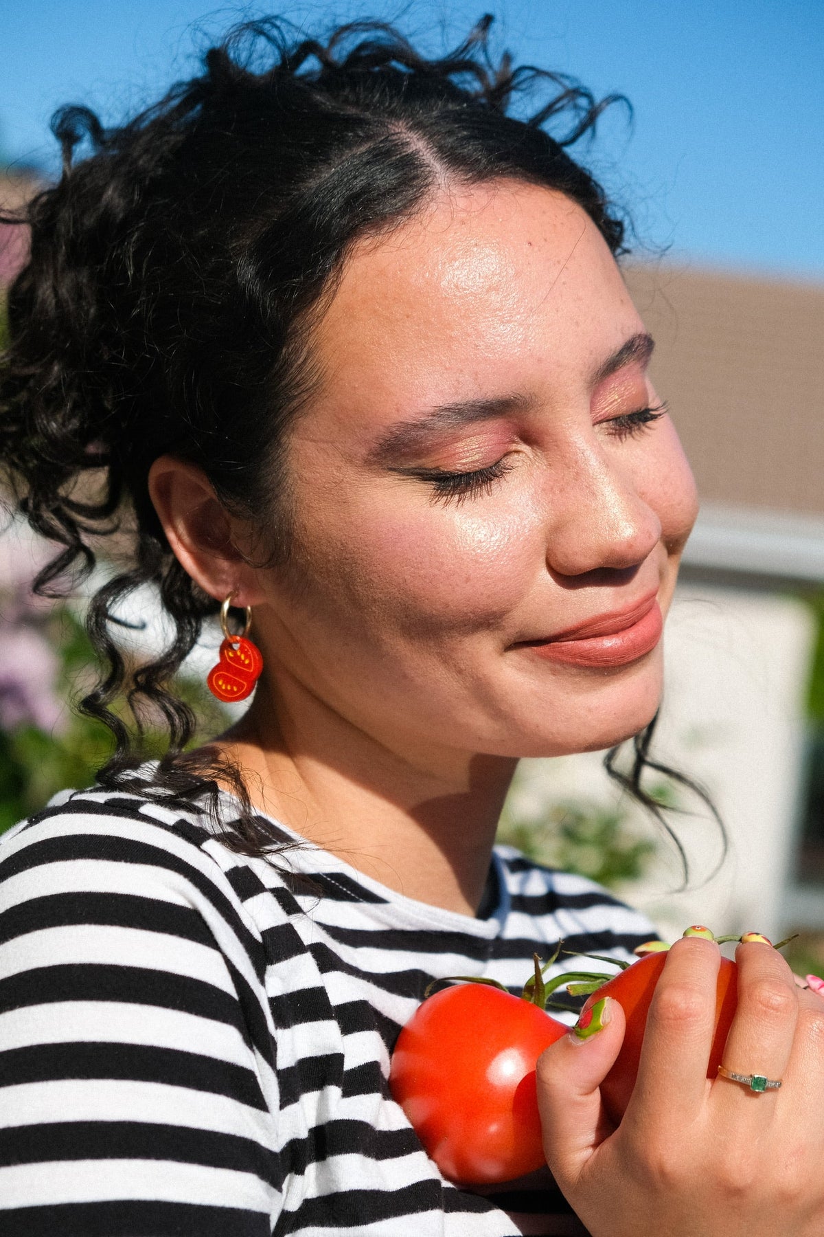 Tomato Hoop Earrings | Food Jewellery