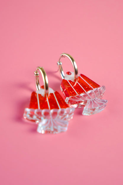 Strawberry Jelly Hoop Earrings | Food Jewellery