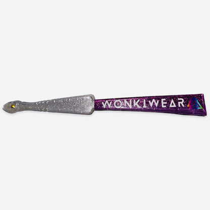Purple Glitter Small Folding Fan