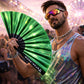 XL Festival Fan - Iridescent, Emerald Ecstasy