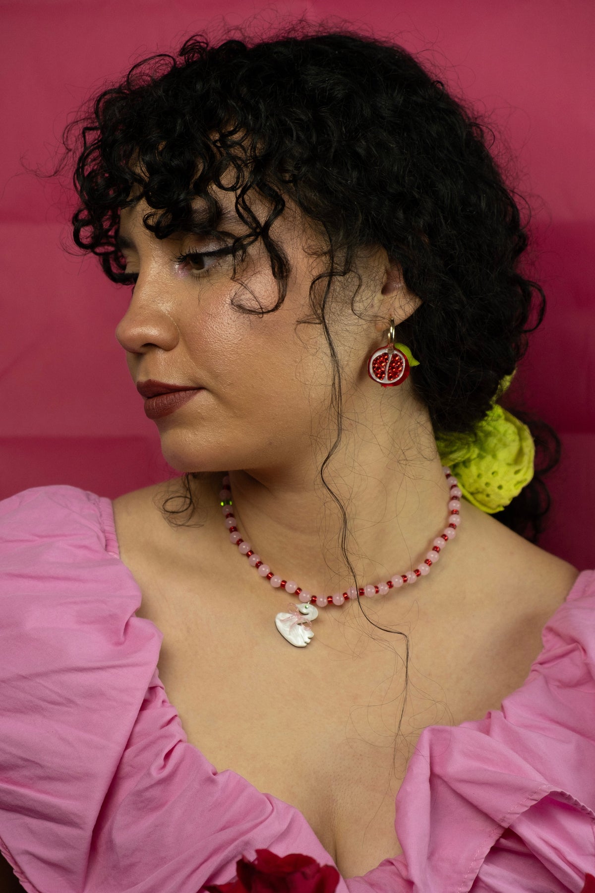 Pomegranate Hoop Earrings | Fruit Jewellery