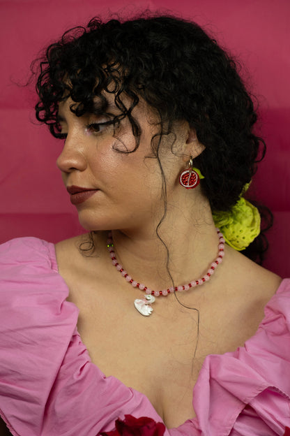 Pomegranate Hoop Earrings | Fruit Jewellery