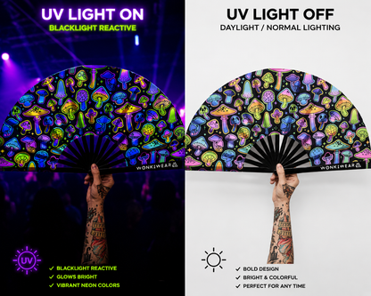 Mushroom XL UV Reactive Festival Fan
