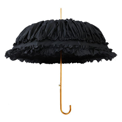 Black Ruffle Lace Dome Umbrella