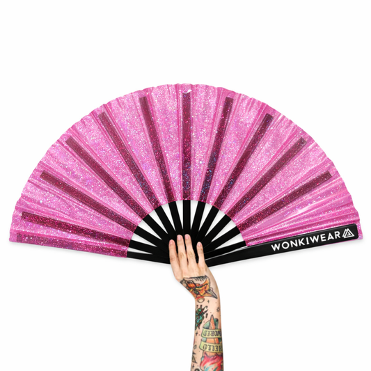XL Festival Fan - Disco Glitter, Pink