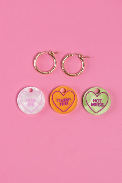 Love Sweets Hoop Earrings | Set of 3 Statement Charms