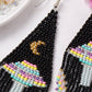 Beaded Earrings - Handmade Hypoallergenic Black UFO