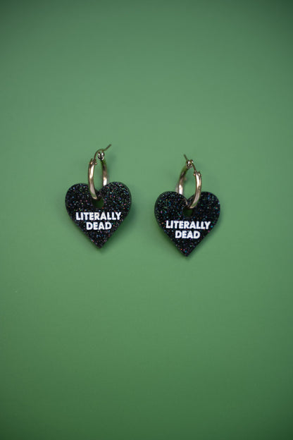 Literally Dead Heart Hoop Earrings | Gothic Statement Jewellery