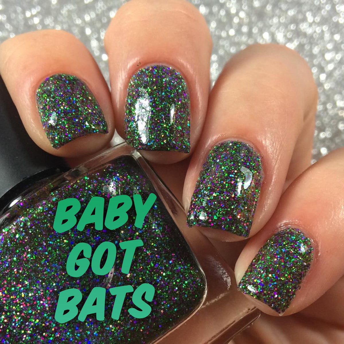 Radioactive Unicorn Baby Got Bats Glitter Nail Polish