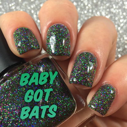 Radioactive Unicorn Baby Got Bats Glitter Nail Polish