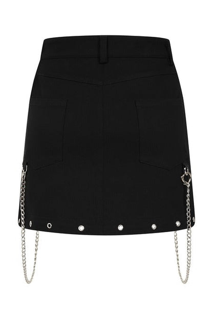 Black Zip-Off Cargo Rave Skirt | Banned Apparel