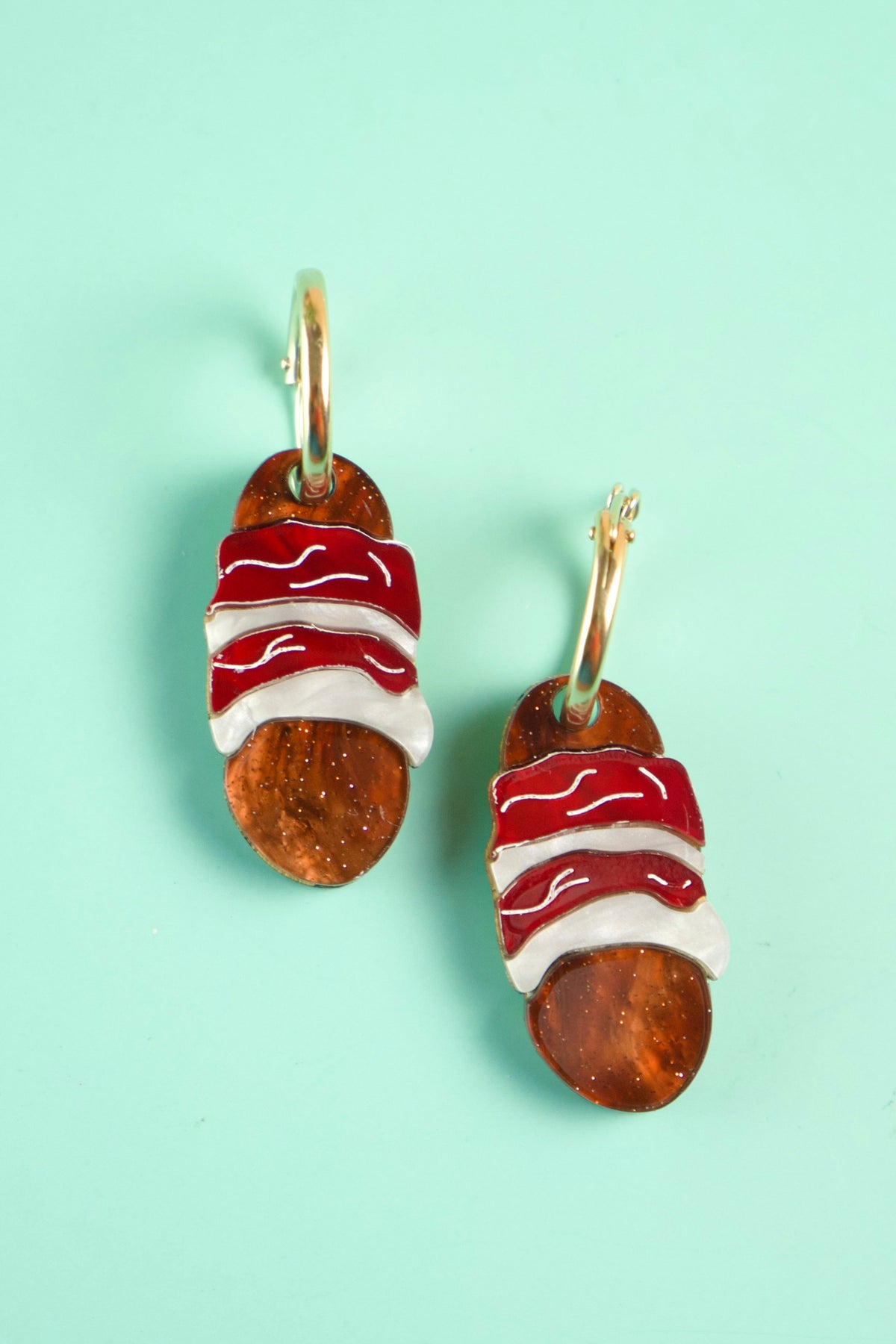 Pigs in Blankets Hoop Earrings | Christmas Food Jewellery