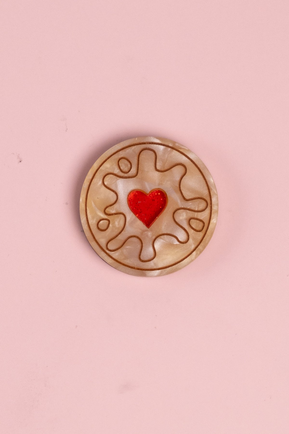 Jammy Heart Hair Clip | Biscuit Statement Hair Clip