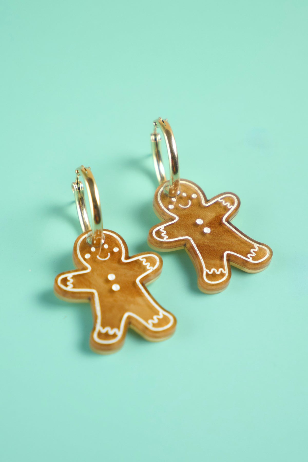 Gingerbread Man Hoop Earrings | Christmas Jewellery