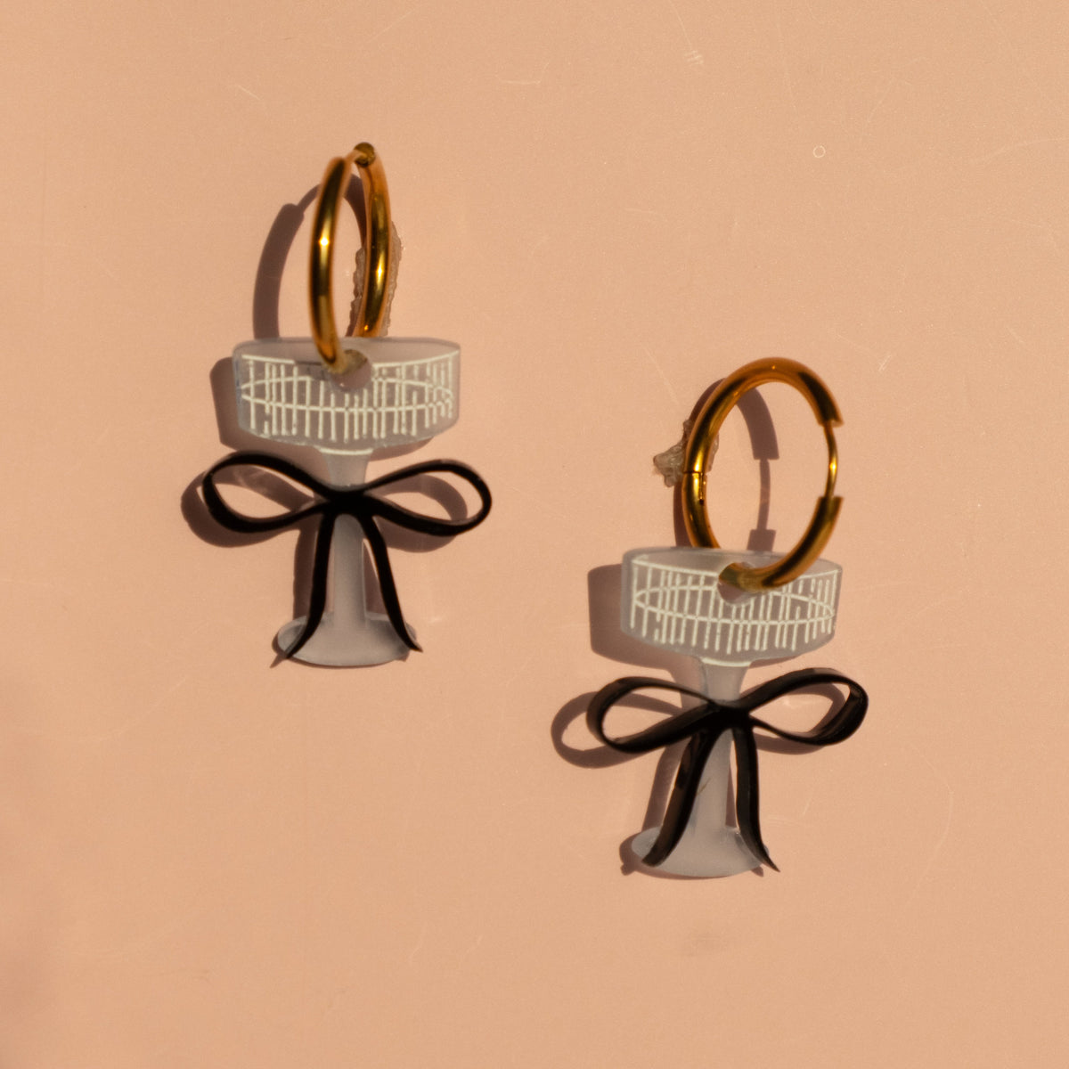 Champagne Glass Hoop Earrings | Handmade Food Jewellery