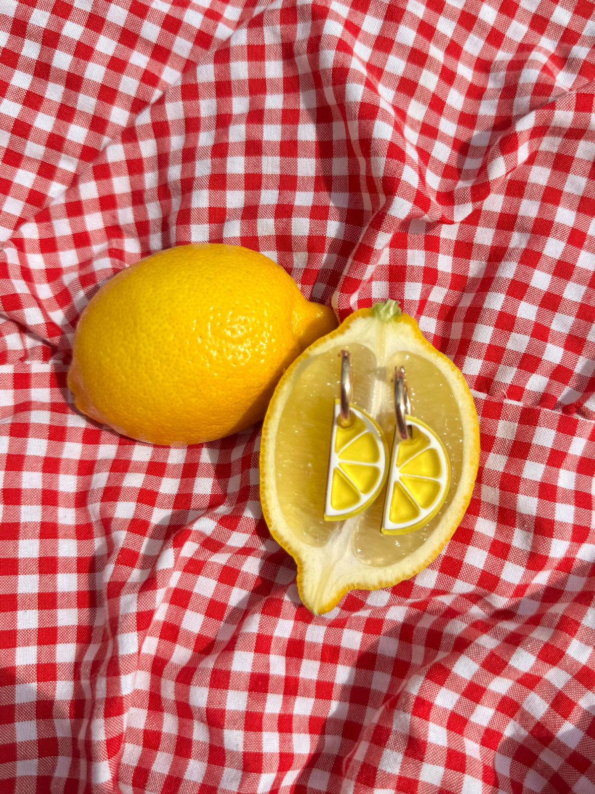 Lemon Slice Hoop Earrings | Fruit Jewellery