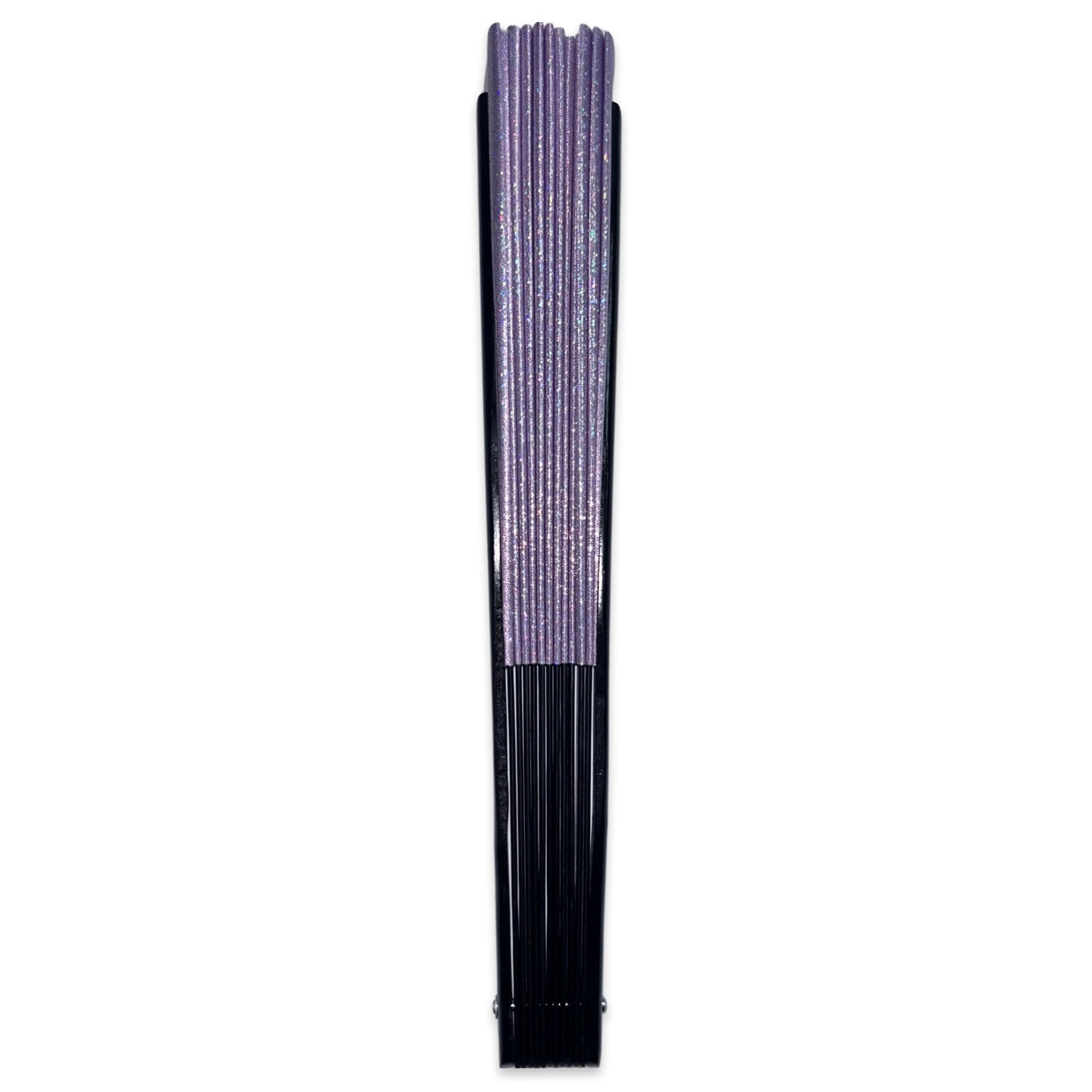 XL Foldable Hand Fan - Galaxy Range, Luna Holographic Metallic Lilac Purple