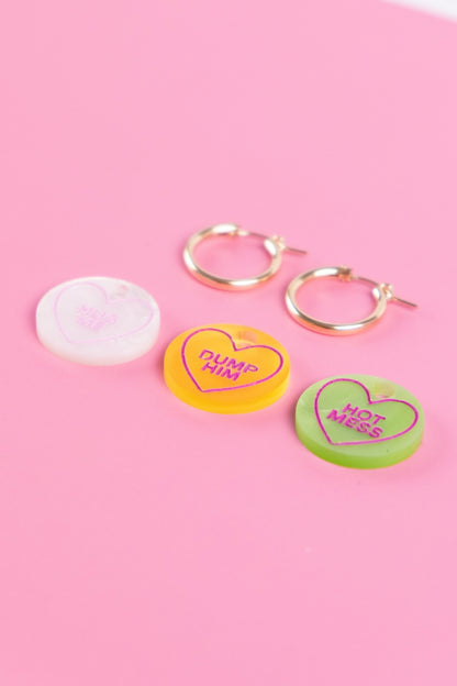 Love Sweets Hoop Earrings | Set of 3 Statement Charms