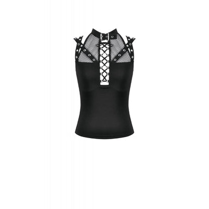 Black Mesh Strap Rave Top | Dark in Love