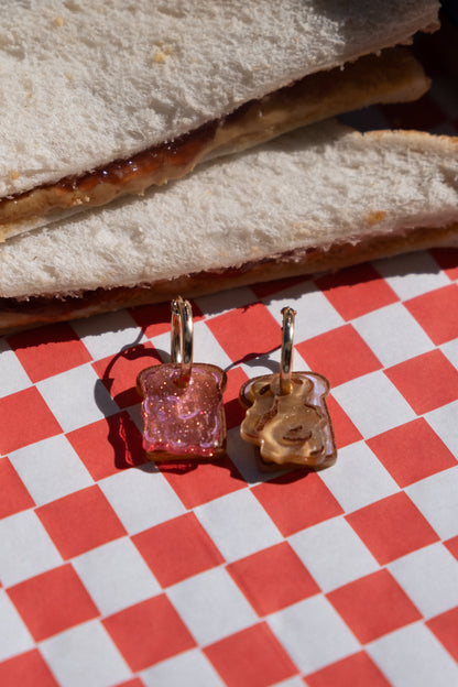 Peanut Butter & Jelly Sandwich Hoop Earrings | Food Jewellery