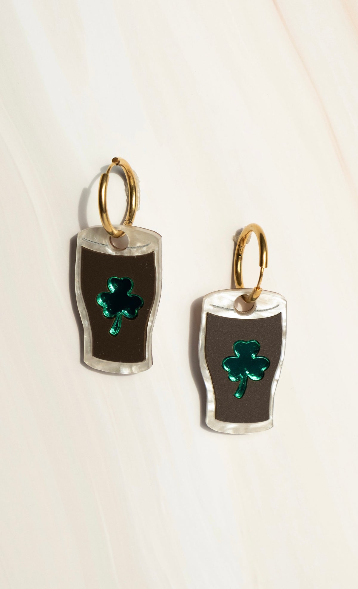 Shamrock Stout Hoop Earrings | Irish Statement Jewellery