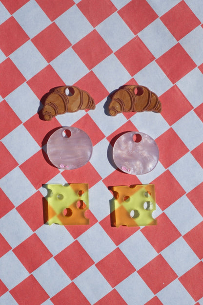 Ham & Cheese Croissant Hoop Earrings | Food Jewellery
