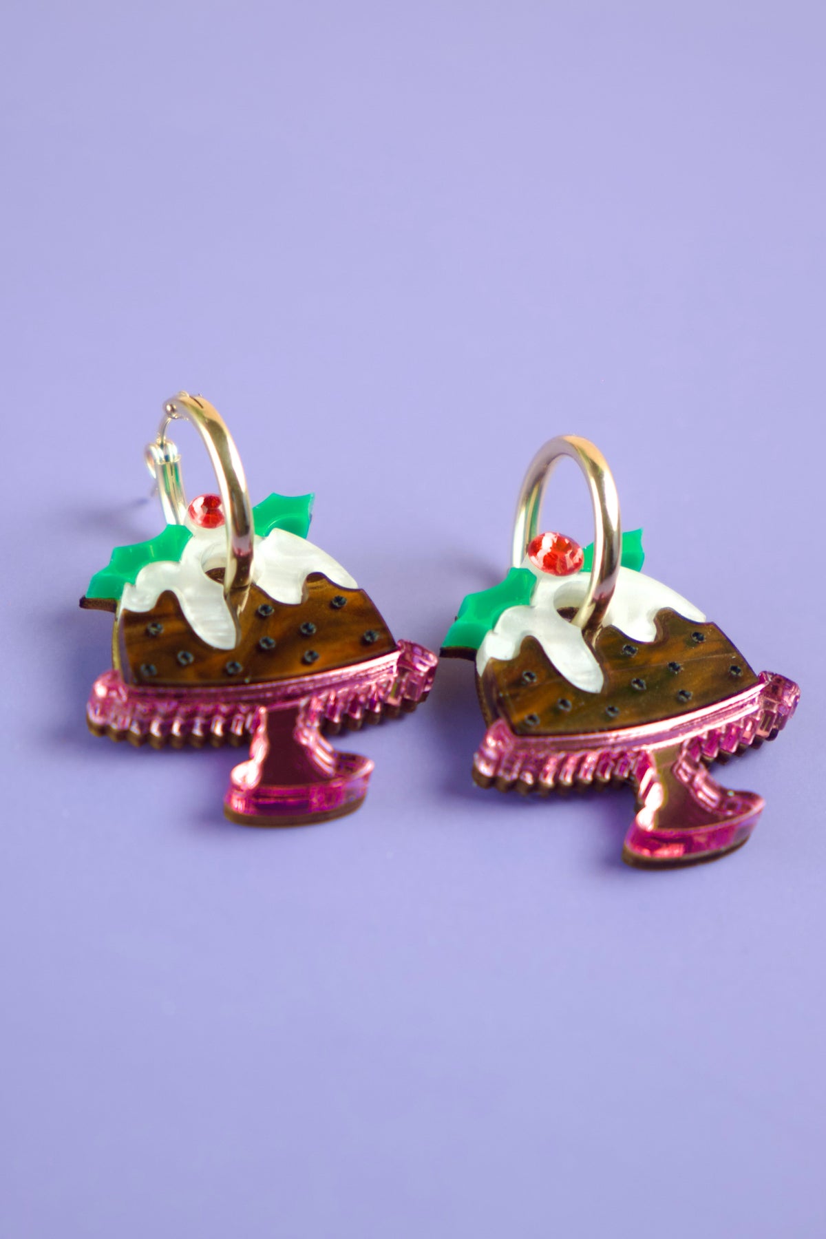 Christmas Pudding Hoop Earrings | Christmas Jewellery