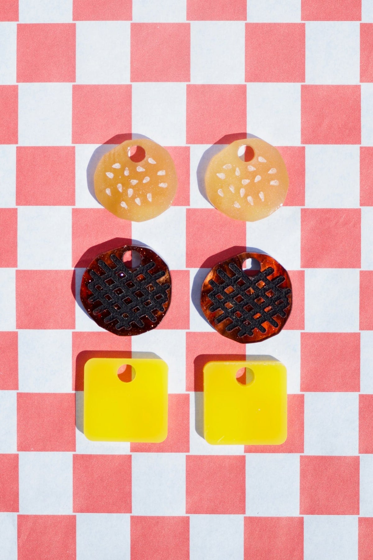Cheese Burger Hoop Earrings | Food Jewellery