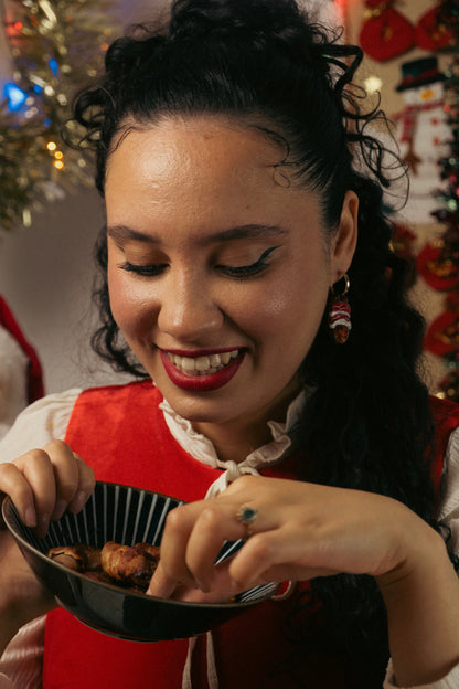 Pigs in Blankets Hoop Earrings | Christmas Food Jewellery