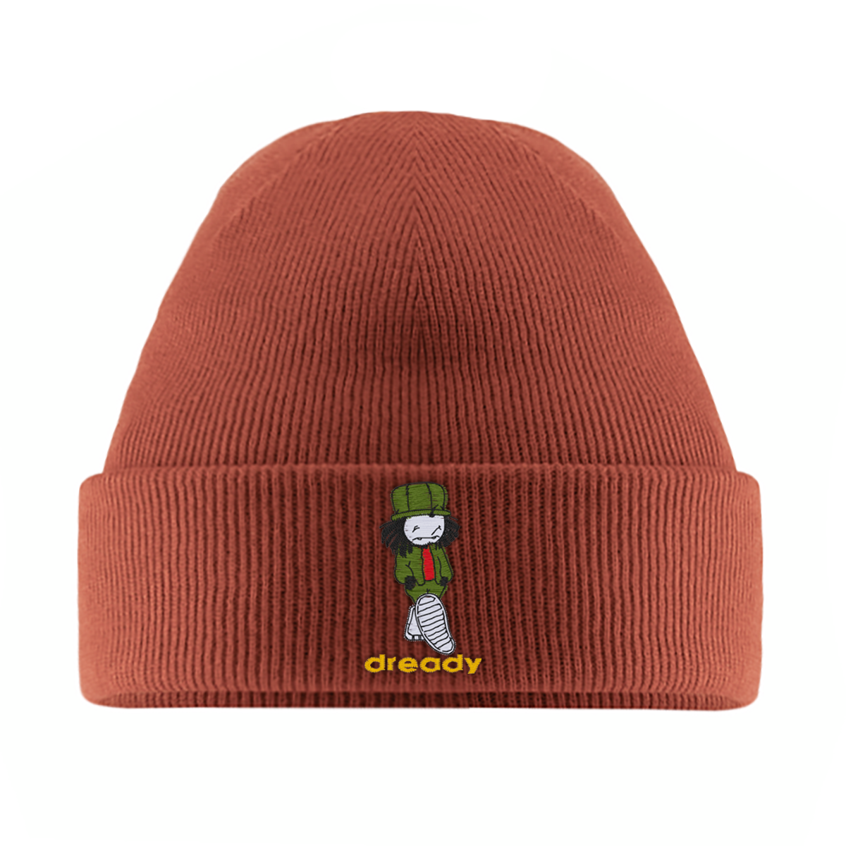 Dready Walking Man embroidered beanie product image.