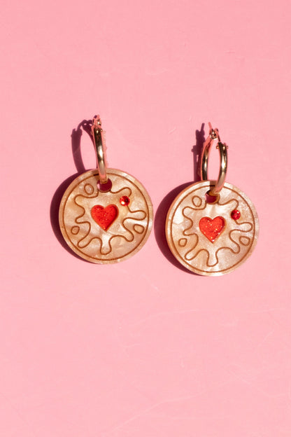 Jammy Heart Hoop Earrings | Biscuit Jewellery