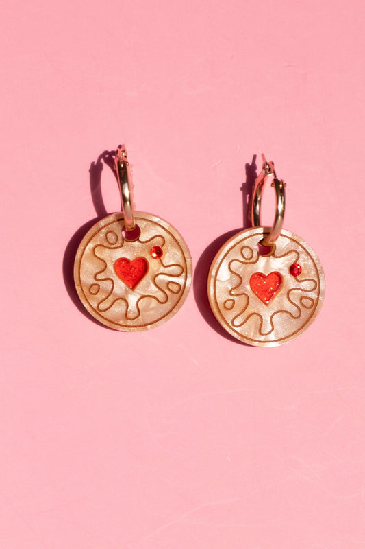 Jammy Heart Hoop Earrings | Biscuit Jewellery