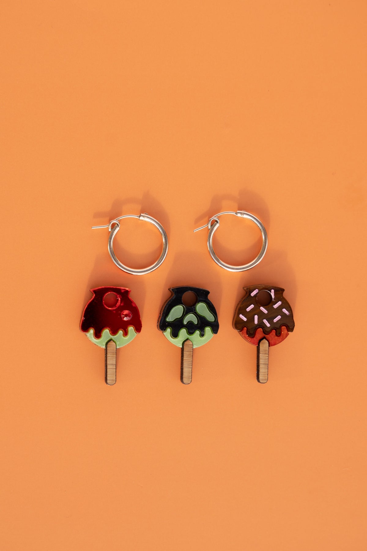 Candy Apple Hoop Earrings - Set of 3 | Food Jewellery