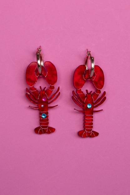 Lobster Hoop Earrings | Quirky Food Jewellery