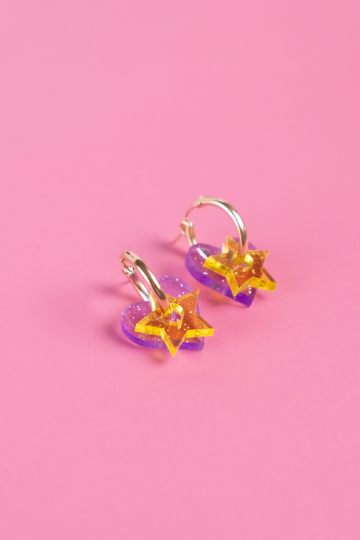 Heart & Star Hoop Earrings | Statement Jewellery