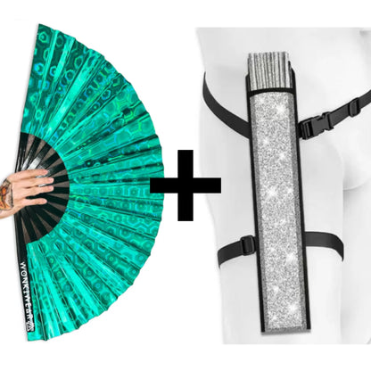 Green Holographic XL Festival Fan