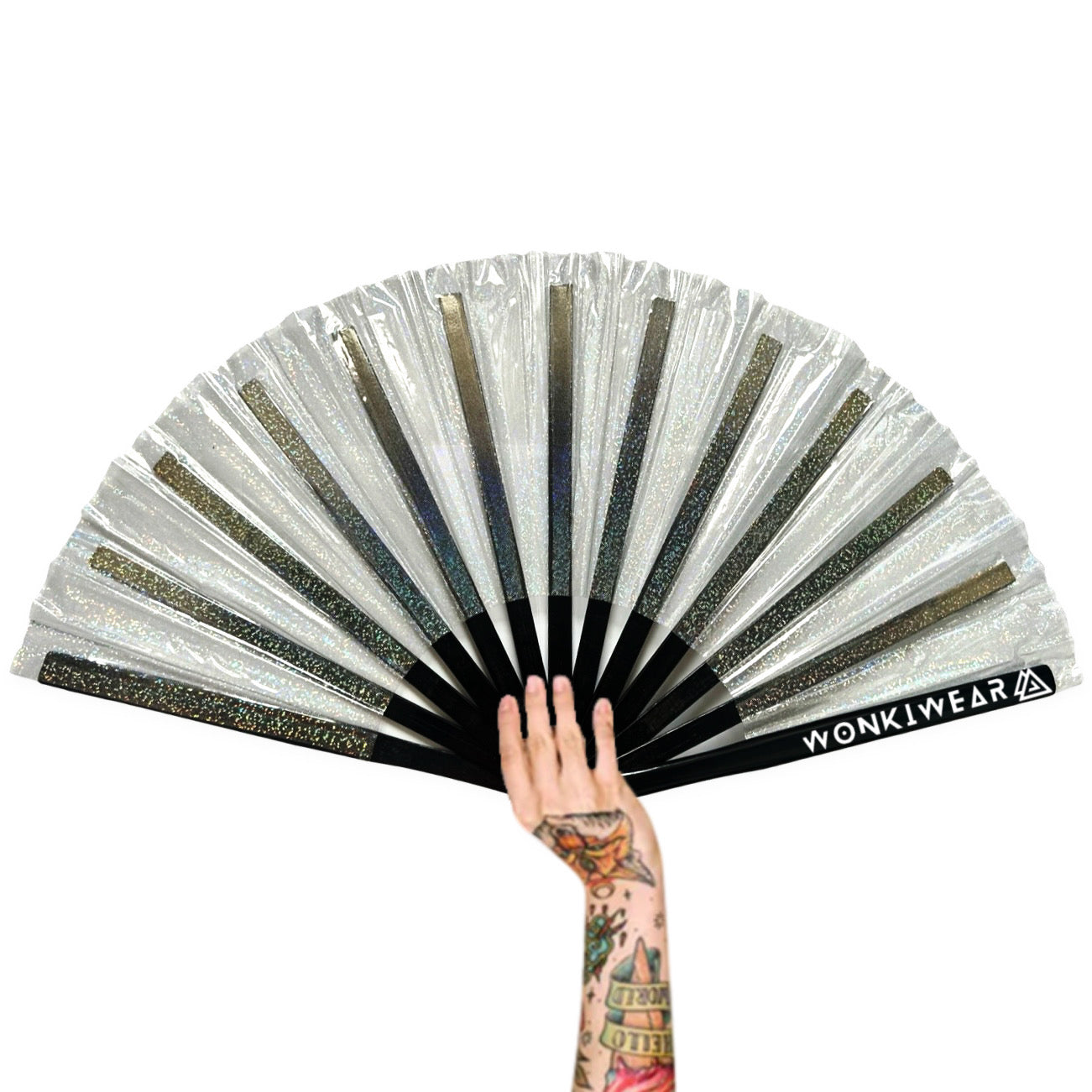 XL Festival Fan - Disco Glitter, Clear